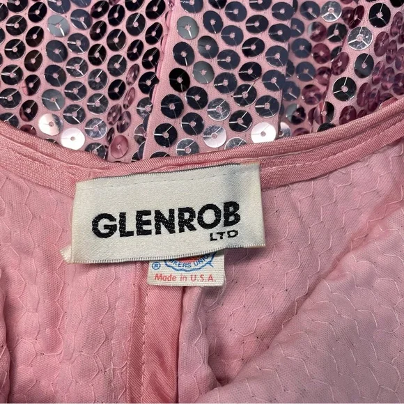 Vintage Glenrob Pink Sequin Bodycon Open Back Mini Dress - Picture 4 of 7